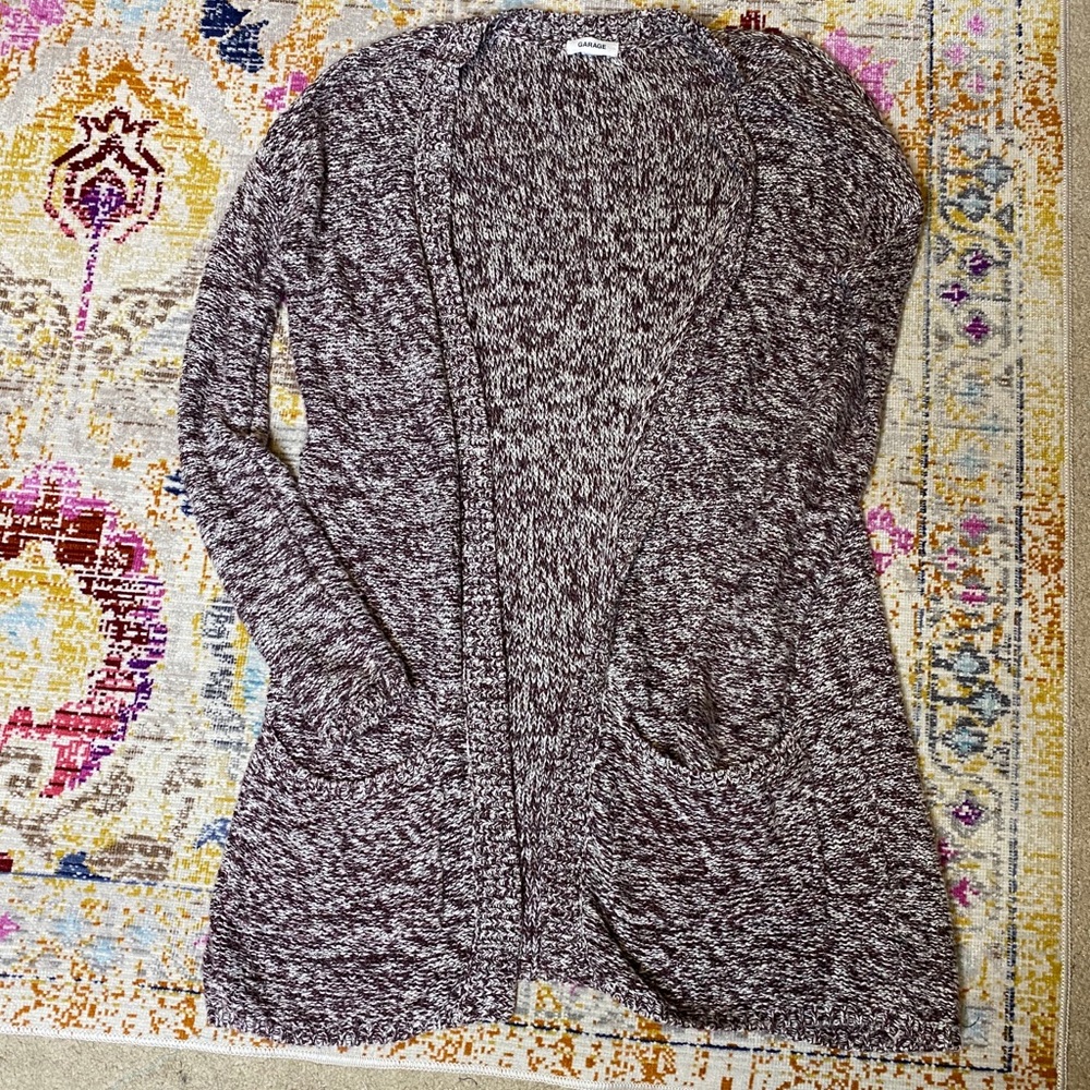 Maroon & White Cardigan